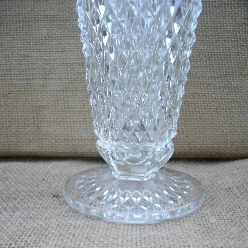 Vintage Indiana Glass Diamond Point Vase